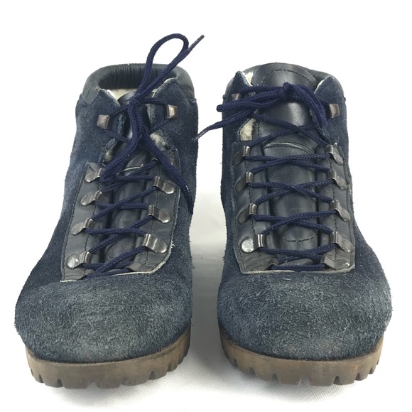 Vintage Blue Suede Hiking Boots Hiker Booties Sz 7 - Picture 3 of 8